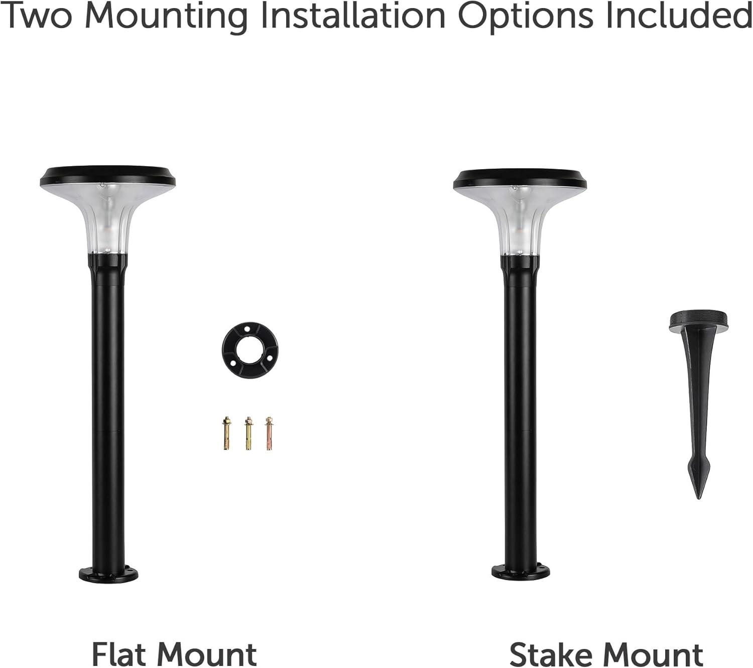 Vantage Solar Commercial Graded Black Warm White LED Pathway Bollard Light