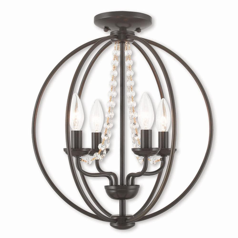 Livex Lighting Arabella 4 - Light Chandelier in  Black/Brushed Nickel