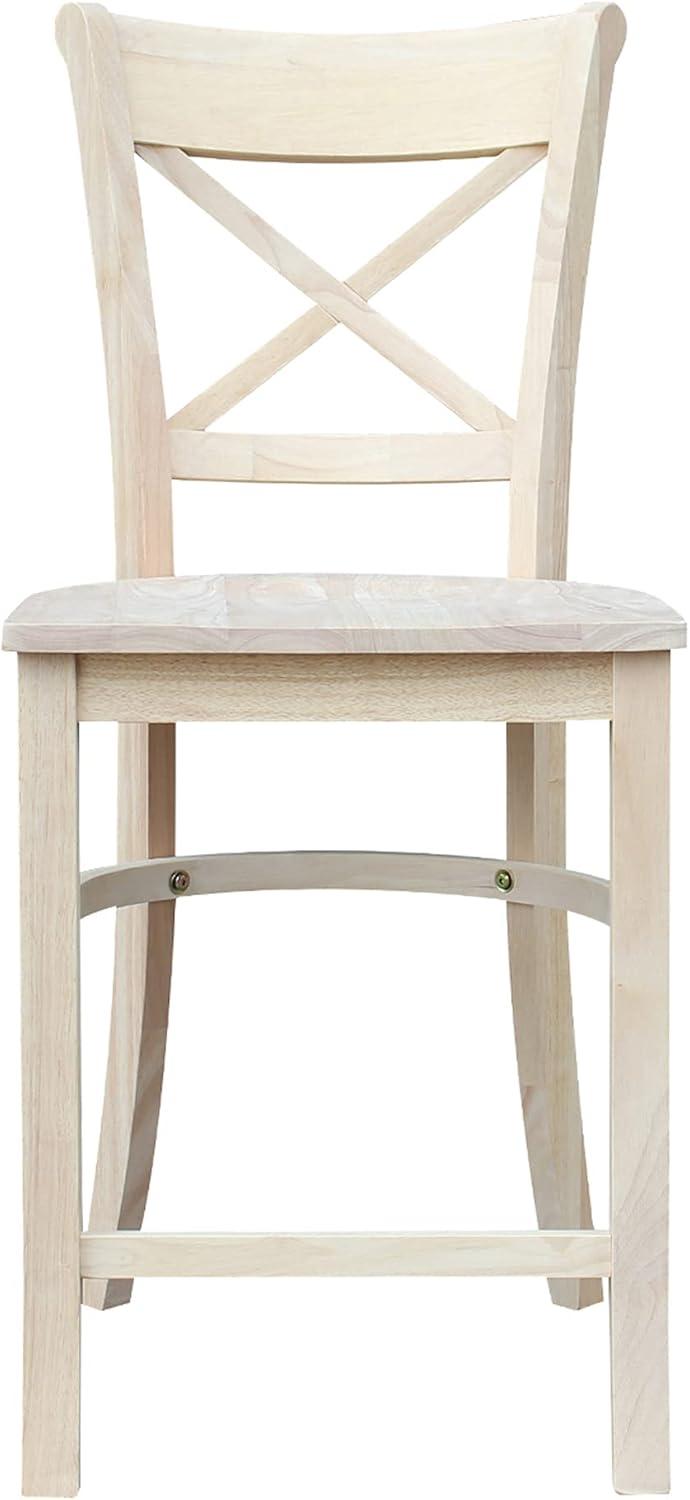 24&#34; Charlotte Counter Height Barstool Unfinished - International Concepts