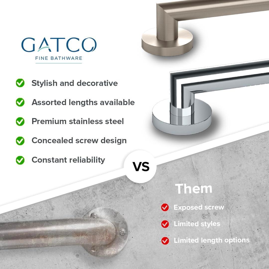 Glam Stainless Steel ADA Compliant Grab Bar | Bathroom Safety Grab Bar