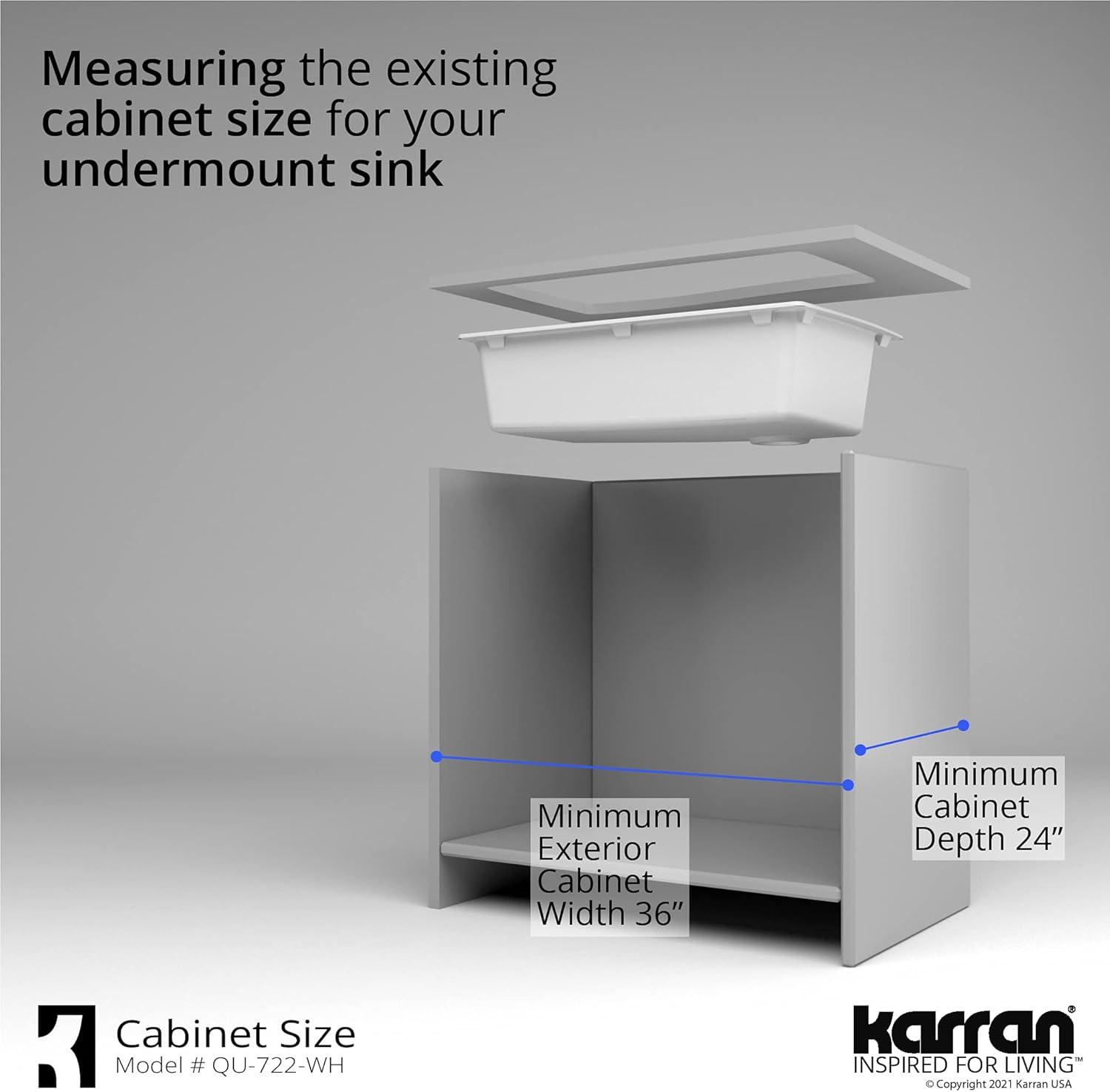 Karran Undermount Quartz Composite 33-1/2'' X 21'' Single Bowl Kitchen Sink