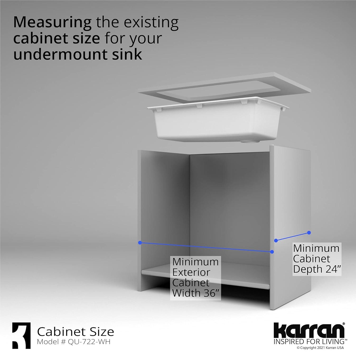 Karran Karran Undermount Quartz Composite 33-1/2'' X 21'' Single Bowl Kitchen Sink QU-722-WH