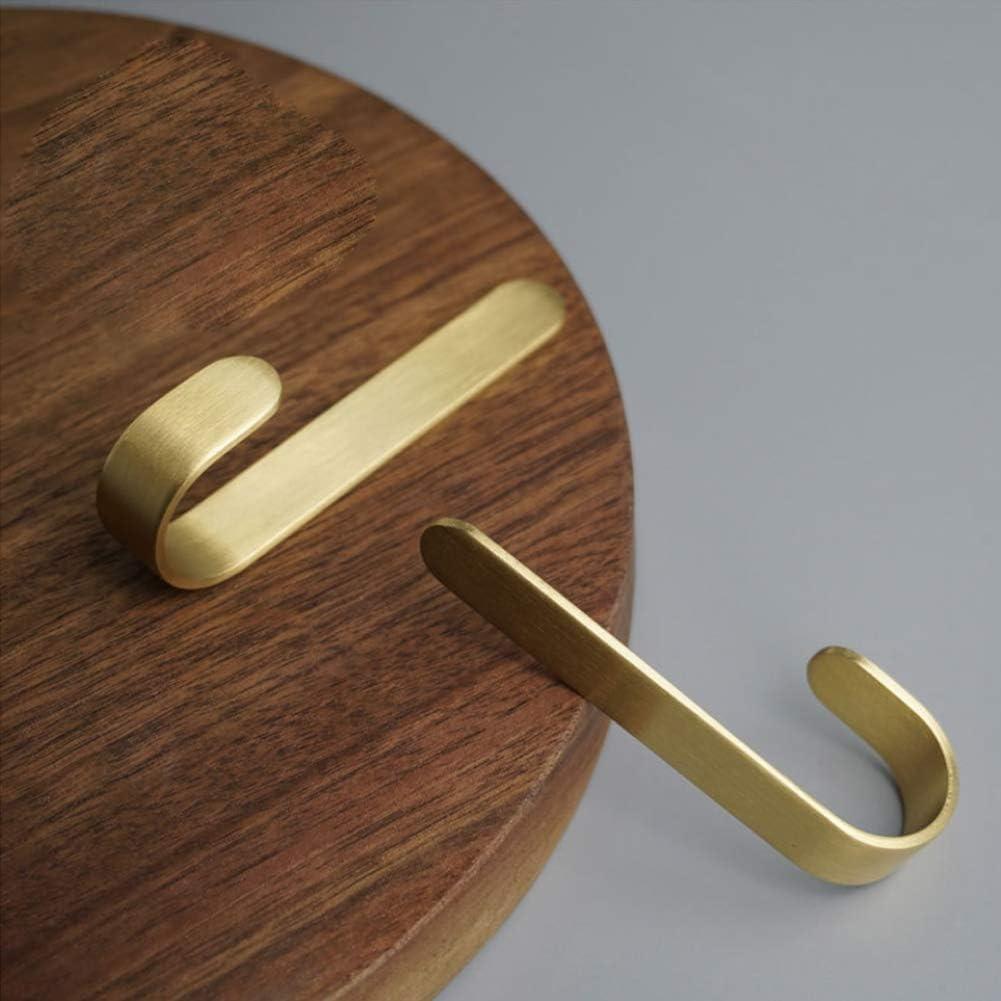 Golden Brass Bathroom Towel Hook - No Drill, Adhesive Installation - 2-Pack of Shower Kitchen Wall Hanging Hooks - Tasteful Design for Coats, Towels, and More - Easy Install -