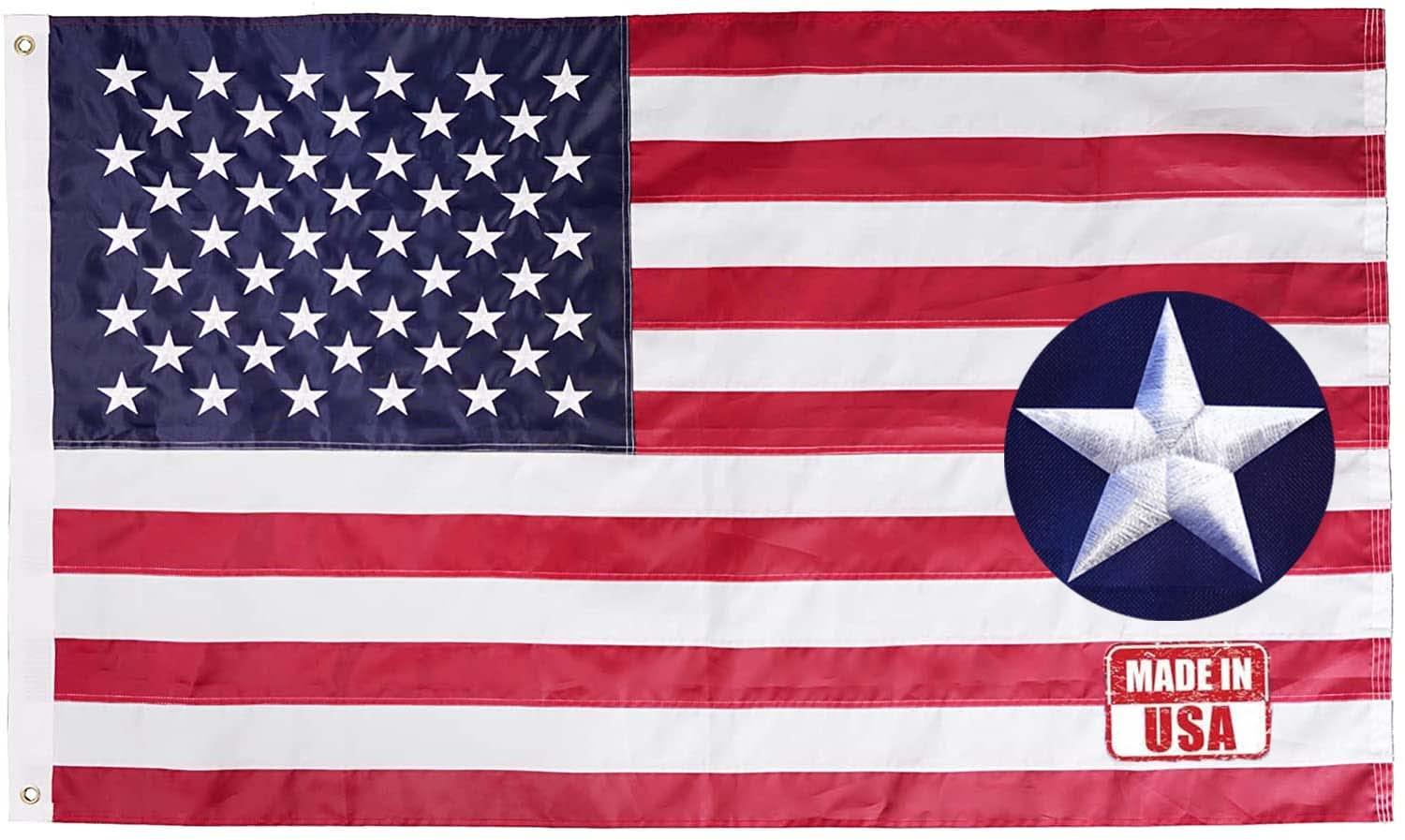 American flag USA flag 3x5FT-Embroidered Stars Flag Double Stitched Sewn Stripes Outdoors Indoors Heavy Duty flag Brass Grommets Banner