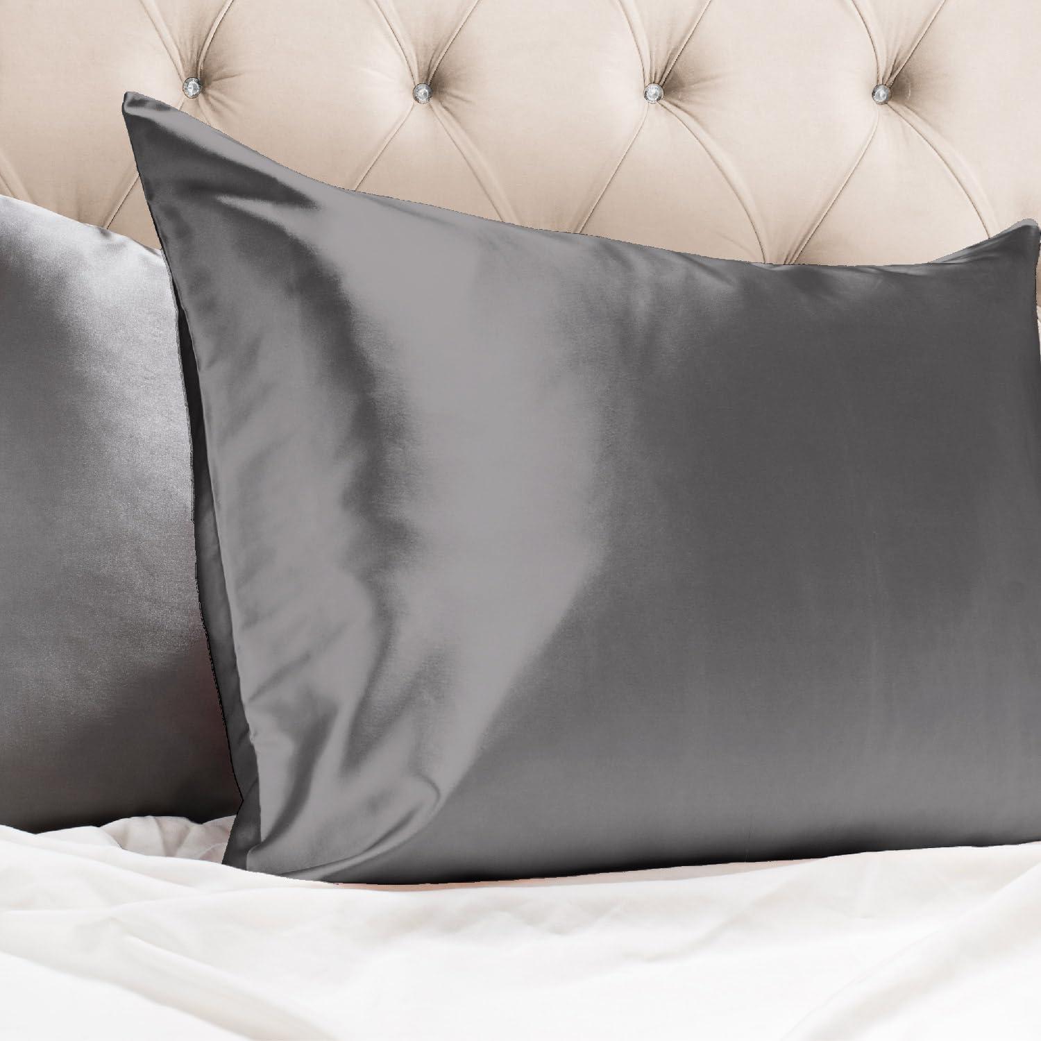 Discover Night LLC NIGHT Silk Washable Pillowcase - Luxury Mulberry Silk Pillow Covers for Skin and Hair Silver - King