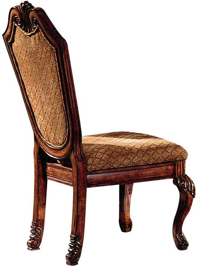 High-Back Luxe Linen & Cherry Wood Side Chair