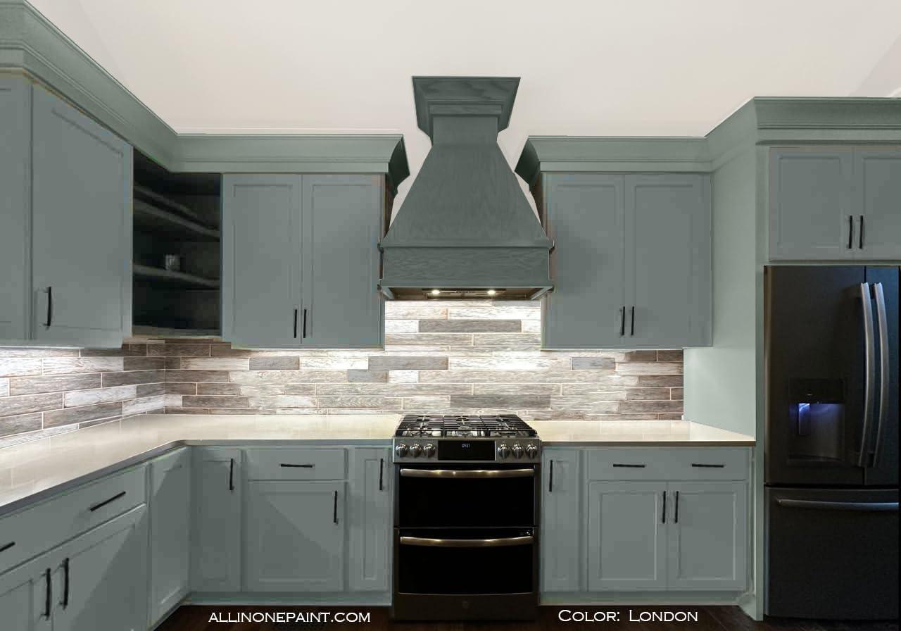 ALL-IN-ONE Paint, Durable cabinet and furniture paint. Built in primer and top coat, no sanding needed. Includes our 30 featured color card - London, Gallon