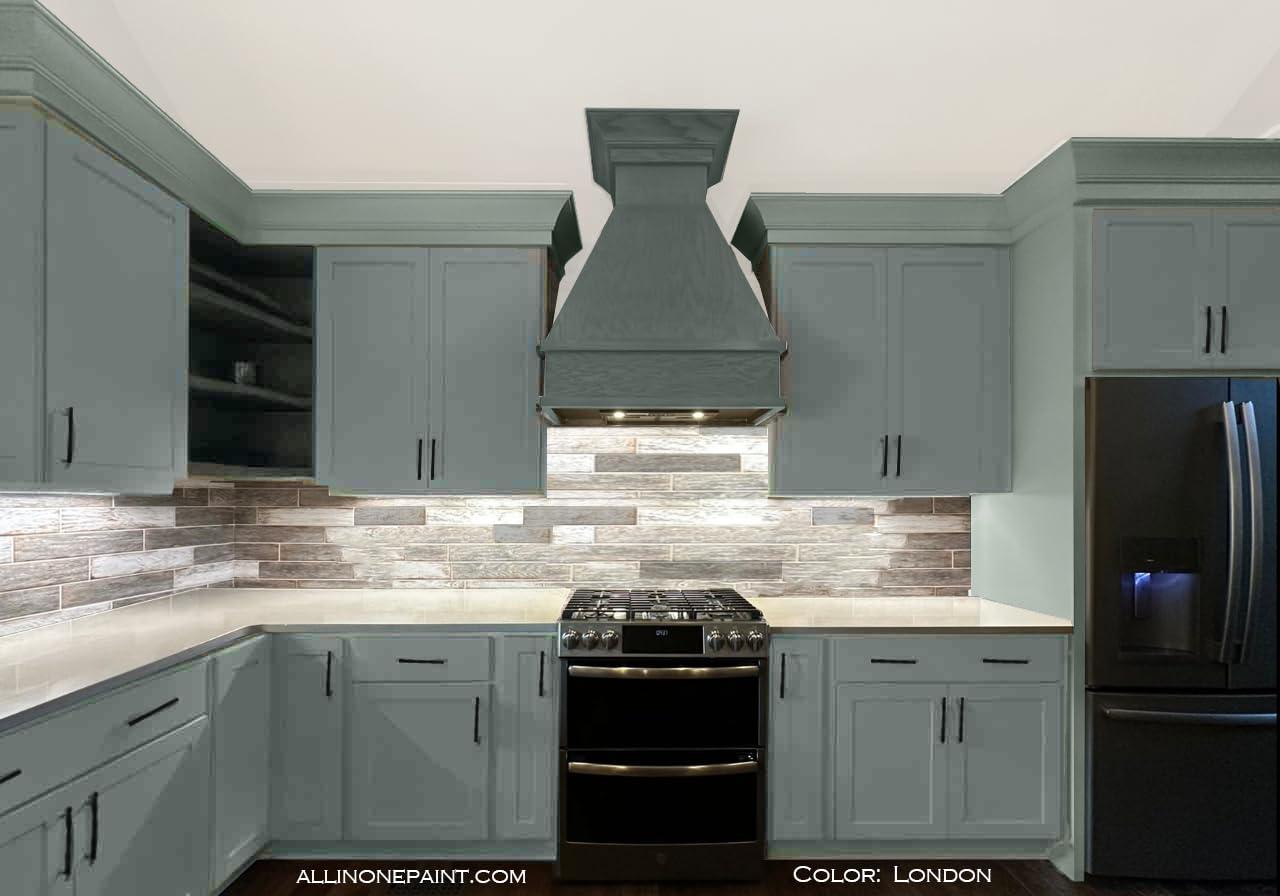 ALL-IN-ONE Paint, Durable cabinet and furniture paint. Built in primer and top coat, no sanding needed. Includes our 30 featured color card - London, Gallon