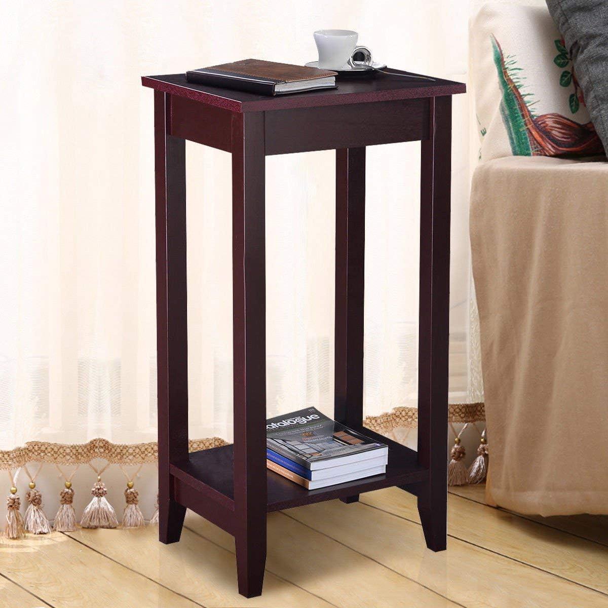 Kepooman Coffee Table, End Tables,Side End Table,Tall Wooden Sofa End Table Side Table