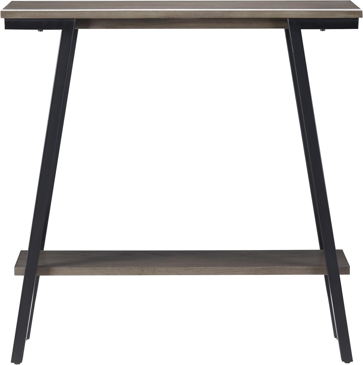 Leick Home 214338 Empiria Wood Console Table with Metal Frame for Living Room Entryway Bedroom, Gray