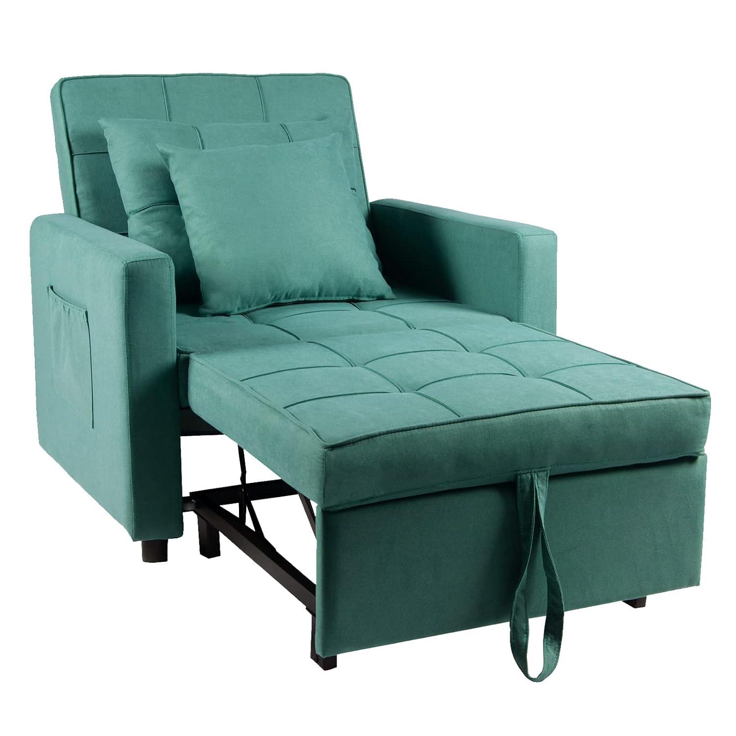 BETISEF Sofa Bed 3 in 1 Convertible Chair Bed Lounger Sleeper Chair Single Recliner for Small Space Adjustable Backrest