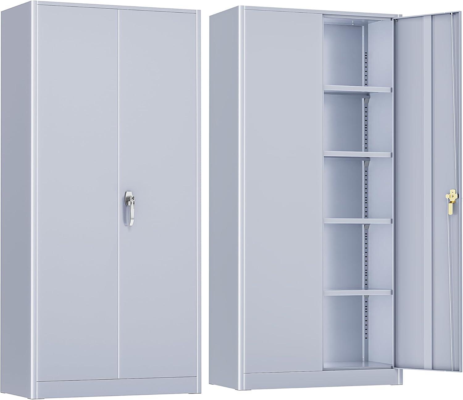 36'' W Metal Garage Storage Cabinets with 4 Adjustable Shelves and Lockable doors ( 72'' H x 36'' W x 18'' D)