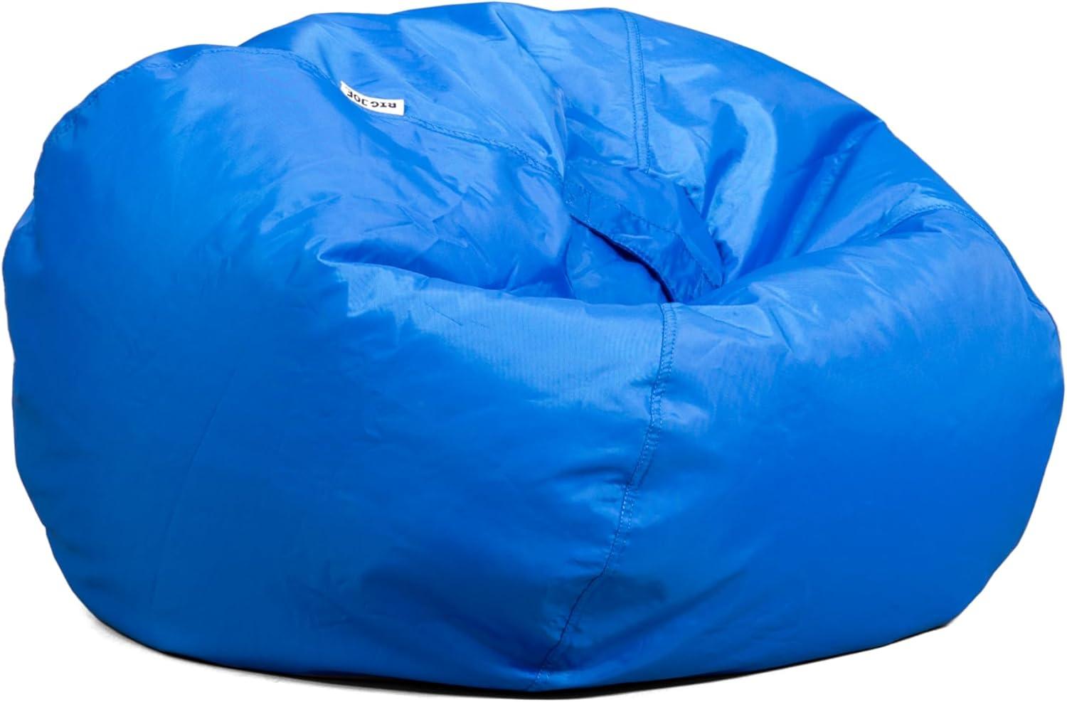 Sapphire Blue Polyester Bean Bag Chair with Removable Cover