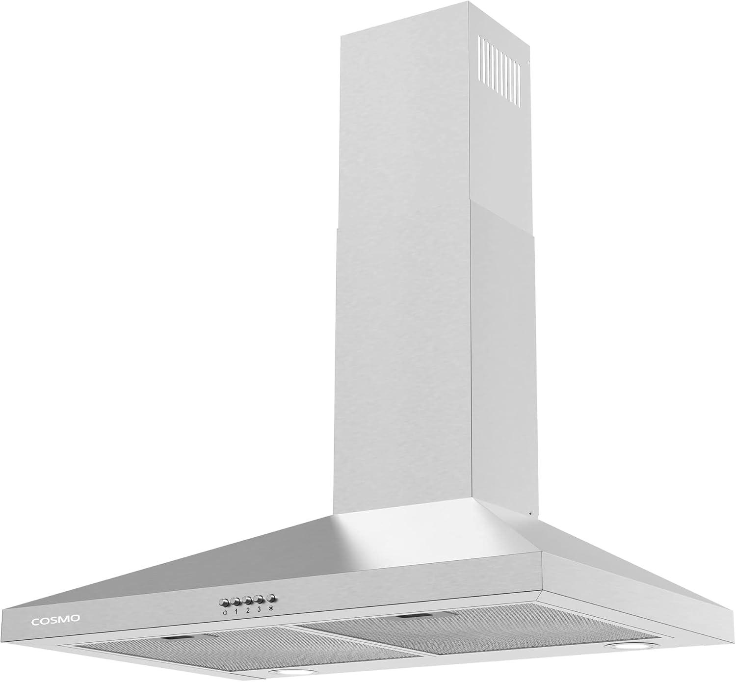 Cosmo Stainless Steel 250 CFM Ducted (Vented) Wall Range Hood with Mesh Filter