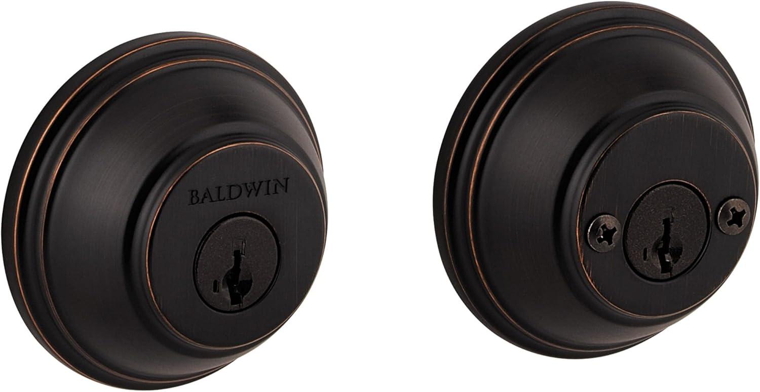 385 Round Double Cylinder Deadbolt Featuring SmartKey in Venetian Bronze