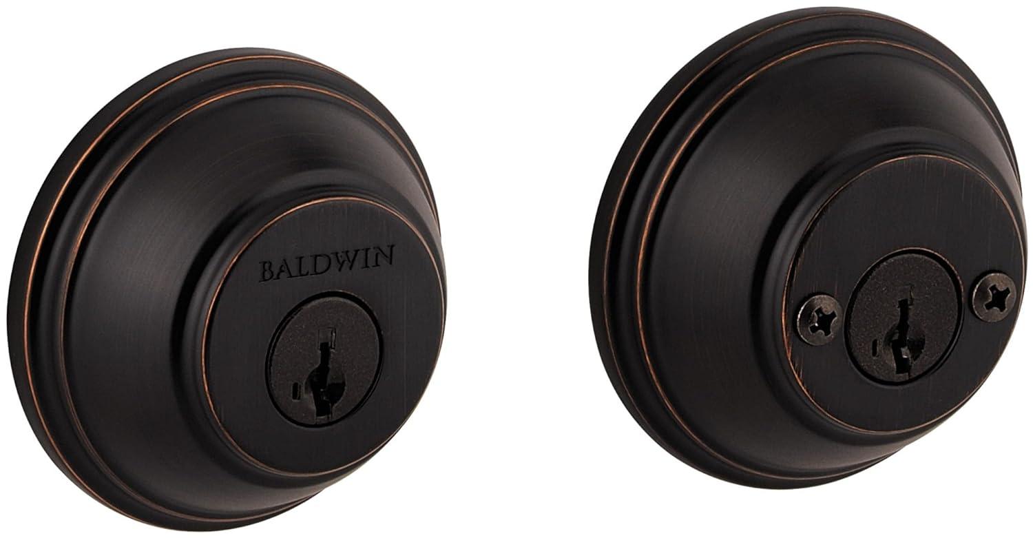 385 Round Double Cylinder Deadbolt Featuring SmartKey in Venetian Bronze