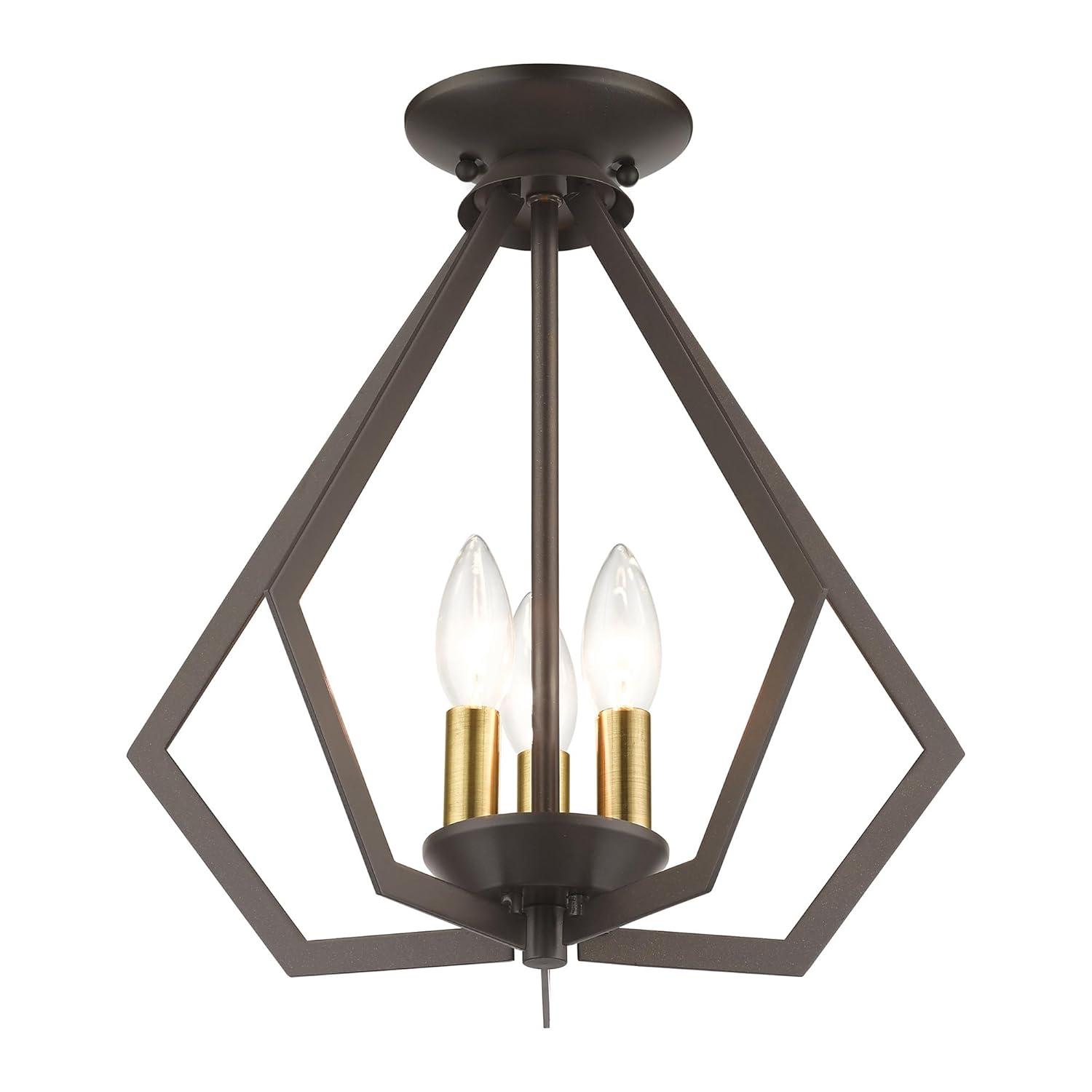 Livex Lighting Prism 3 - Light Chandelier in  Antique Brass