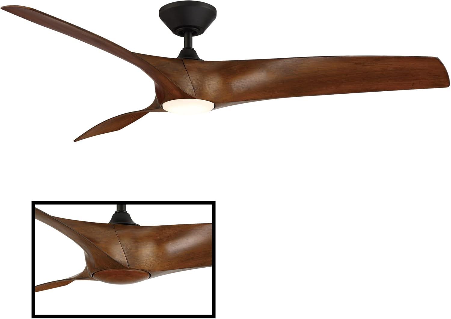 Zephyr 3 - Blade Outdoor/Indoor Smart Ceiling Fan with 2700K-3000K-4000K-5000K Selectable LED Light Kit and Remote Control Included