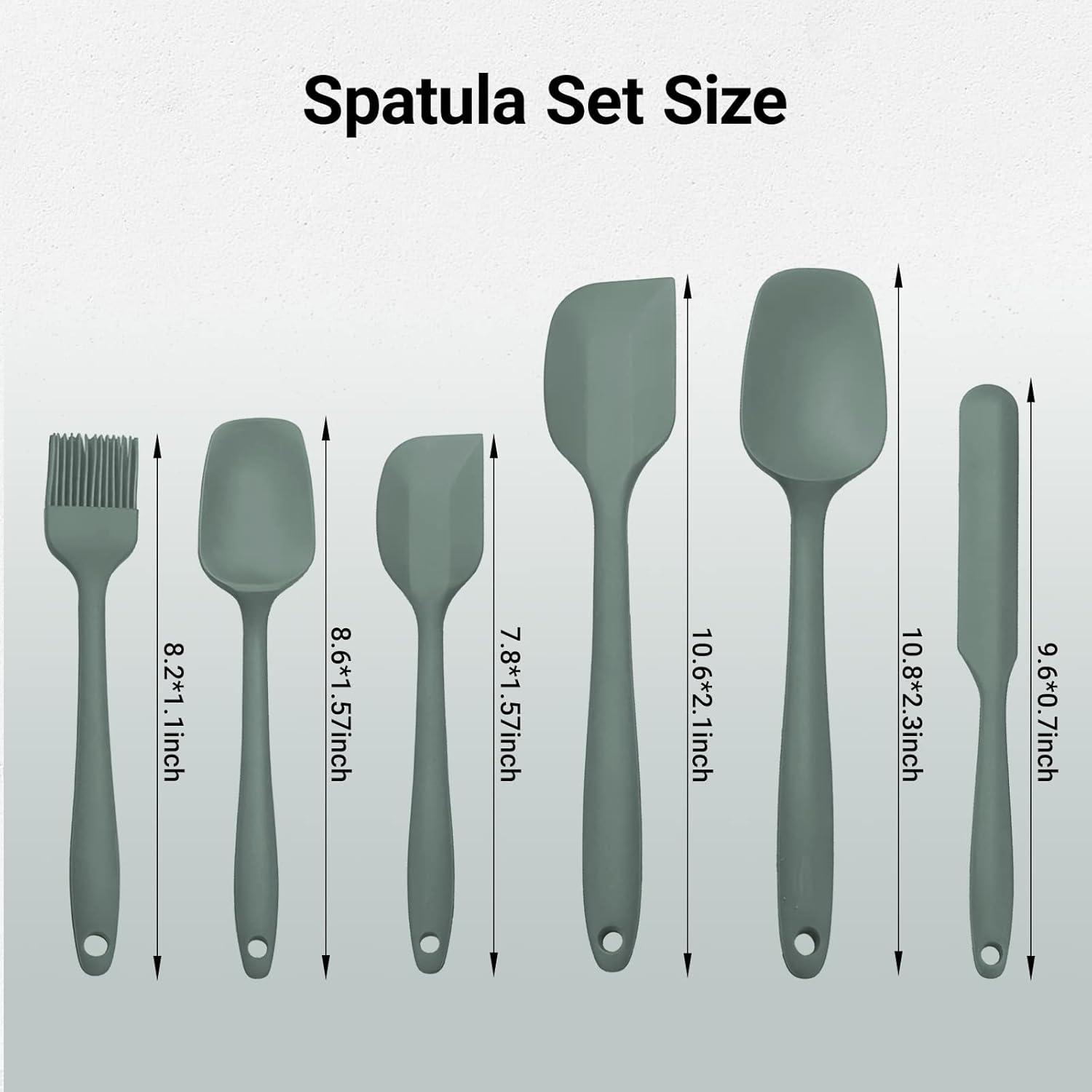 Green Silicone 6-Piece Heat Resistant Spatula Set