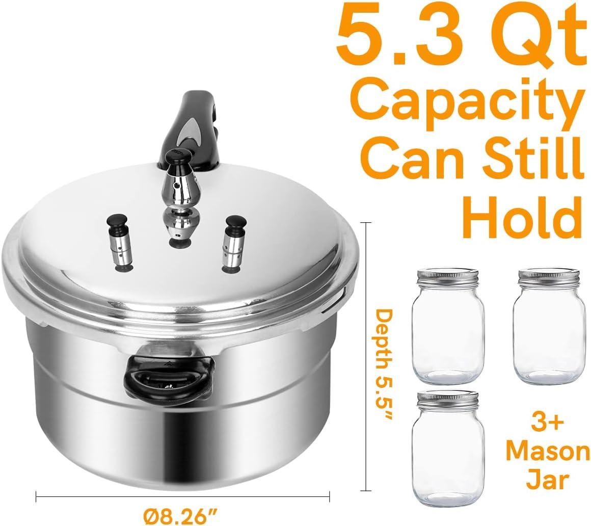 5.3 Quart Polished Stainless Steel Induction Ready Pressure Cooker