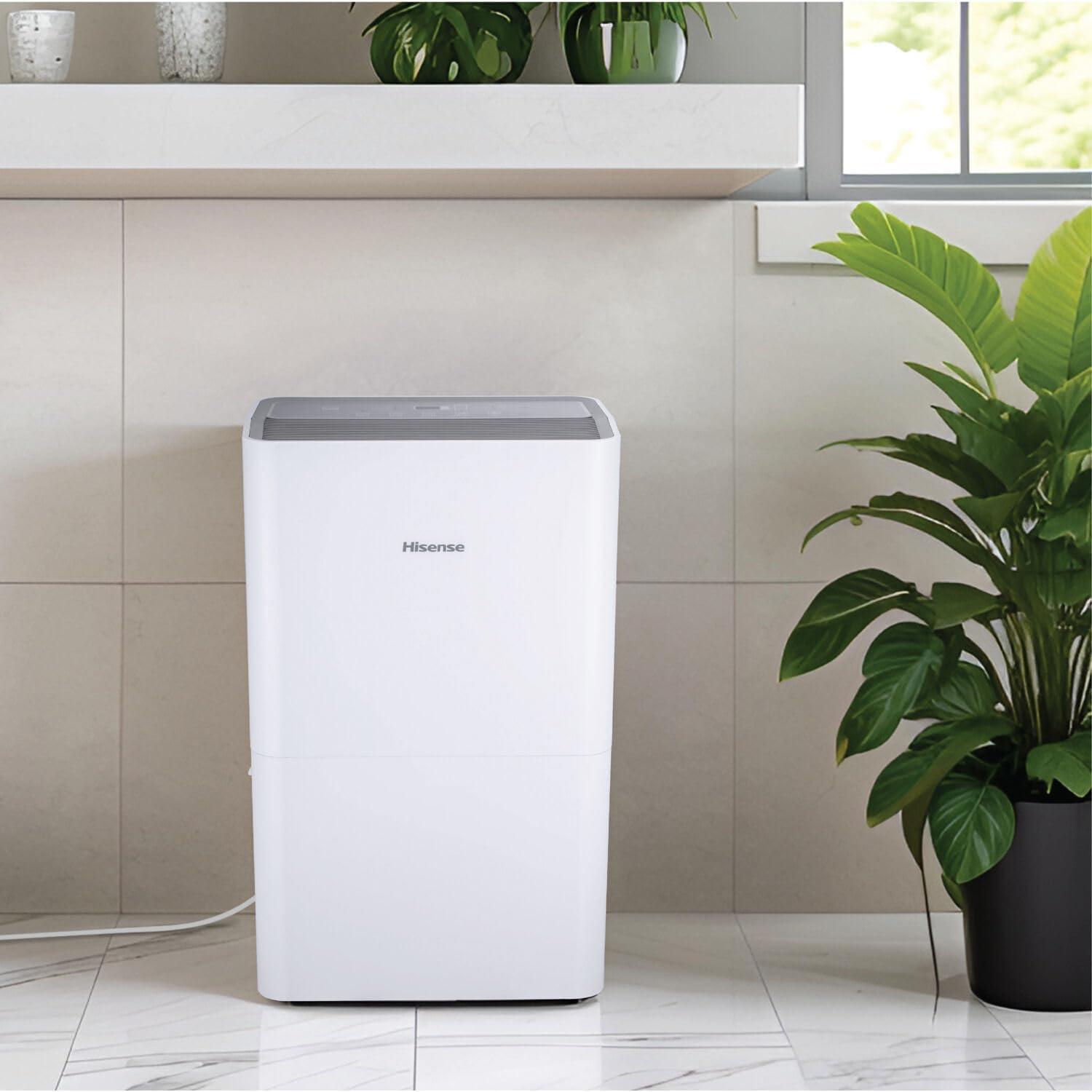 Hisense 50-pint Dehumidifier: Energy Star Certified, 3 Settings, 3000+ sq. ft. Coverage, Programmable Timer, Electrostatic Filter