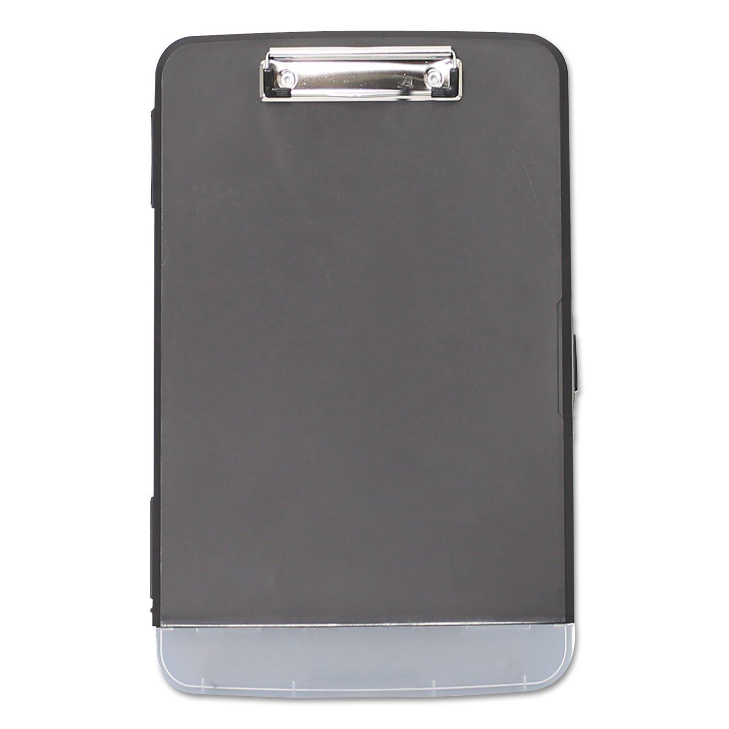 Universal Storage Clipboard with Pen Compartment, 0.5" Clip Capacity, Holds 8.5 x 11 Sheets, Black