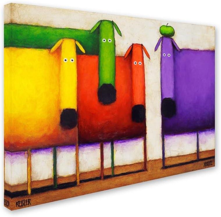 Trademark Fine Art -Daniel Patrick Kessler 'Rainbow Dogs ' Canvas Art - 14''x19''