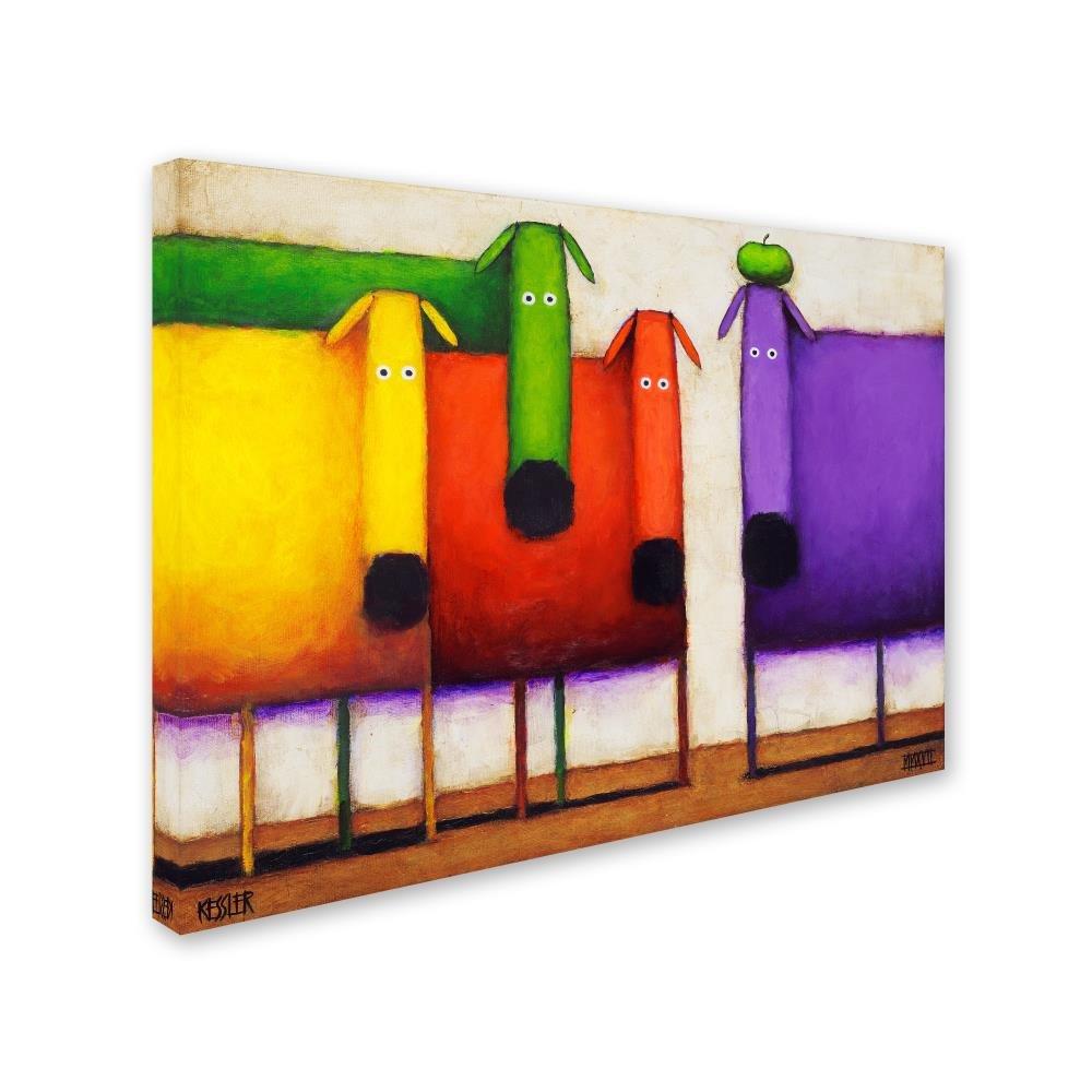 Trademark Fine Art -Daniel Patrick Kessler 'Rainbow Dogs ' Canvas Art - 14''x19''