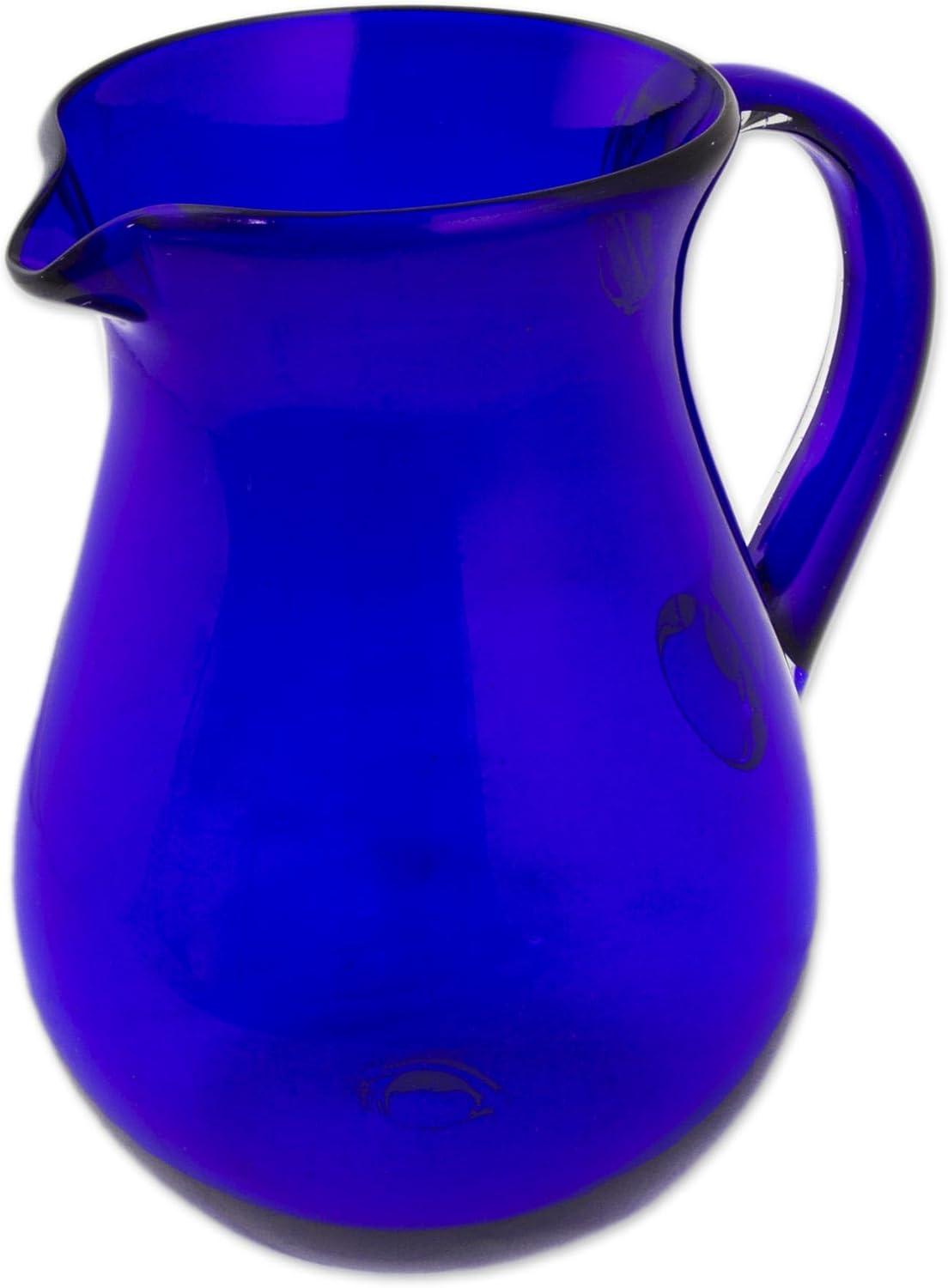 Cobalt Blue Mesmerizing 82 oz. Traditional Glass Pitcher