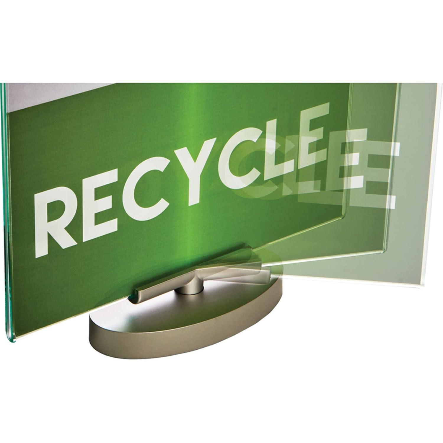 Silver and Clear Rotating 5x7 Desktop Sign Holder