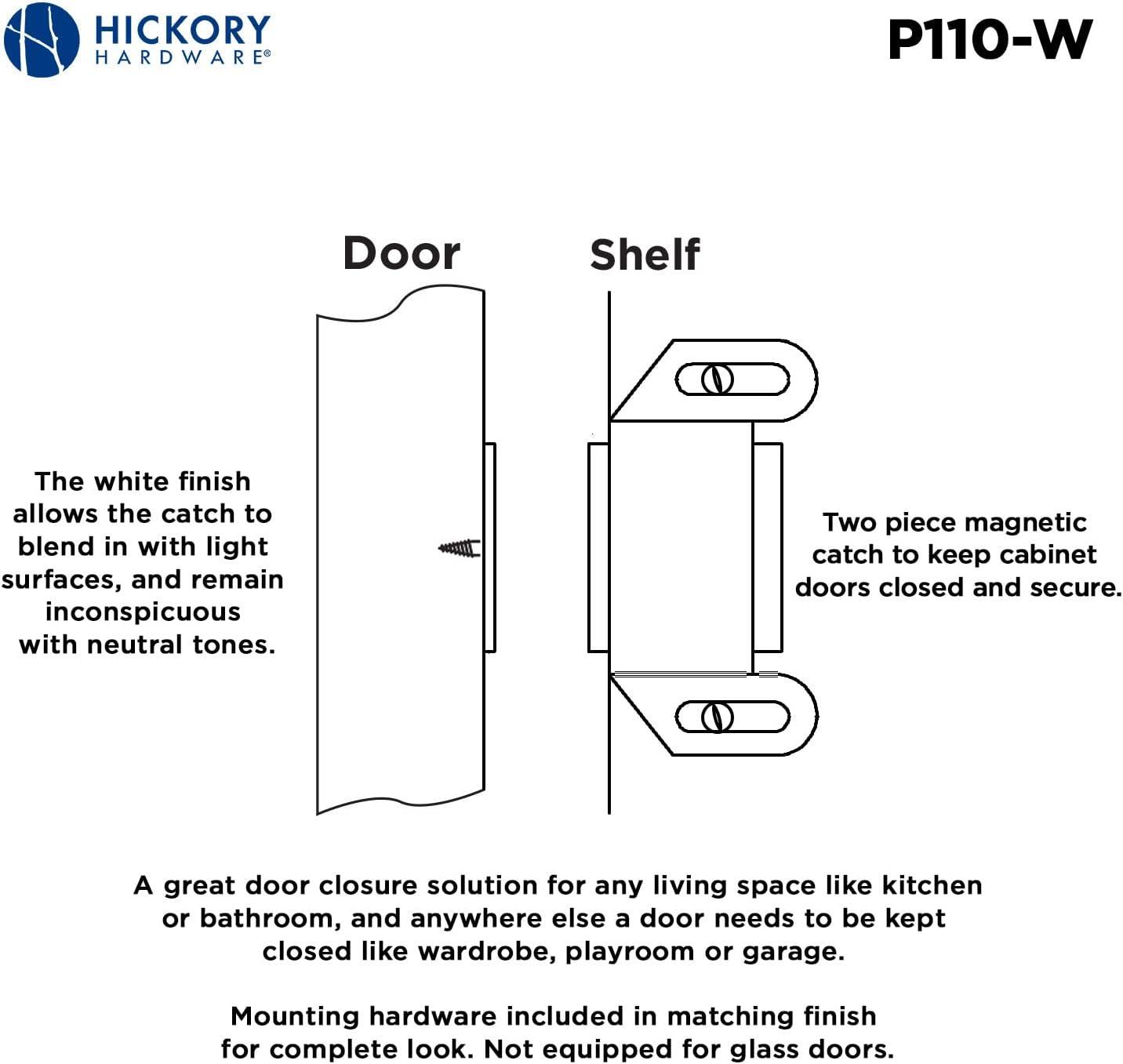 White Magnetic Cabinet Door Catch with Steel Plate