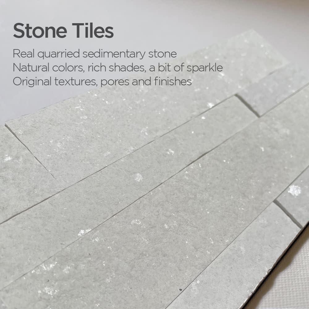 6" x 24" Natural Stone Peel & Stick Mosaic Tile