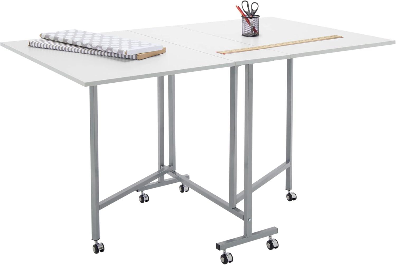 Sew Ready 58.75'' x 36.5'' Foldable Craft Table with Wheels