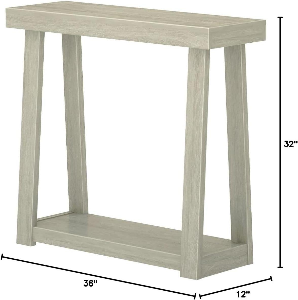 Plank+Beam 36” Solid Wood Console Table with Storage, Classic Farmhouse Style Sofa Table with Shelf, Narrow Entryway Table for Hallway, Seashell