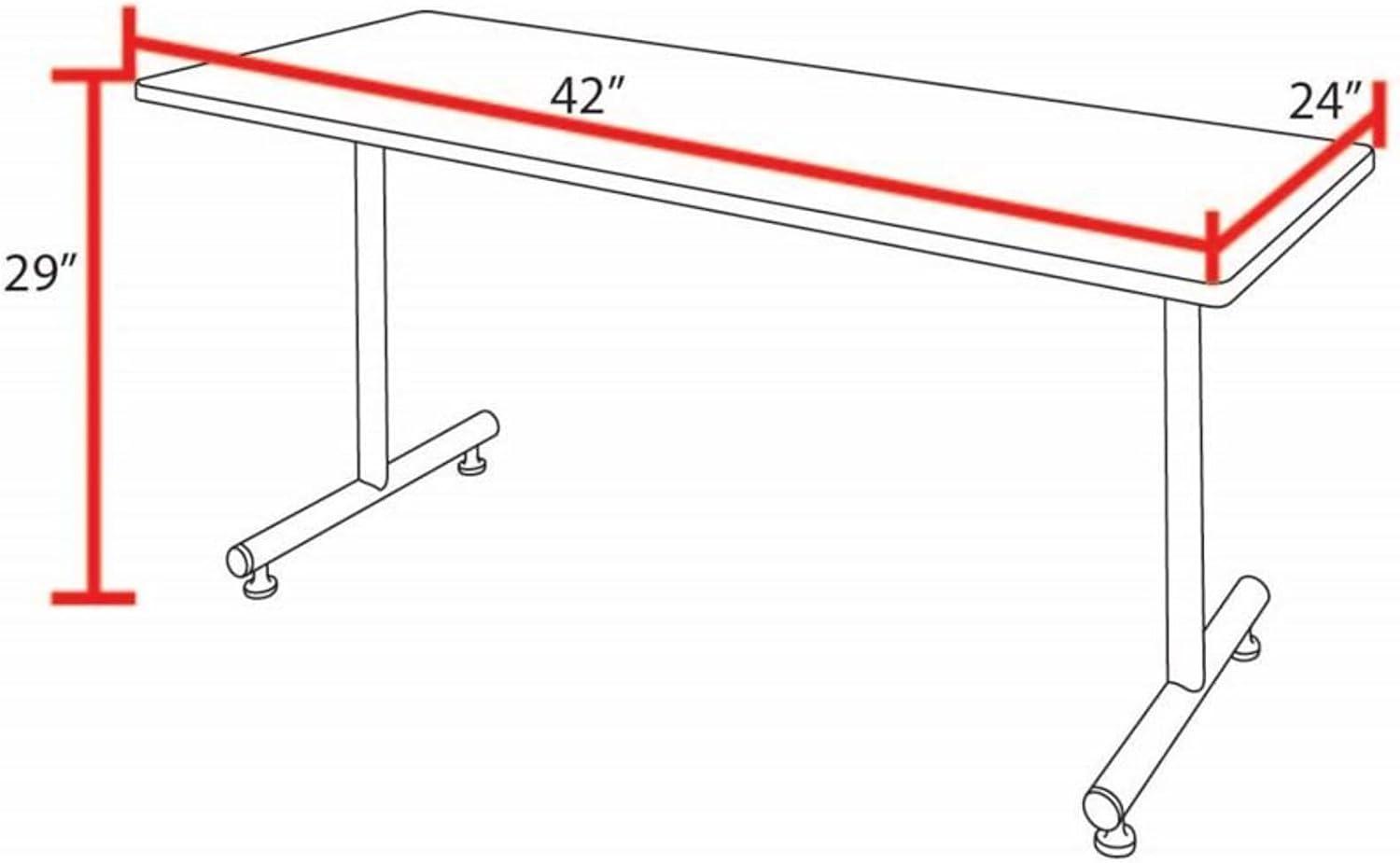 Grey Melamine Rectangular Training Table with Metal Frame