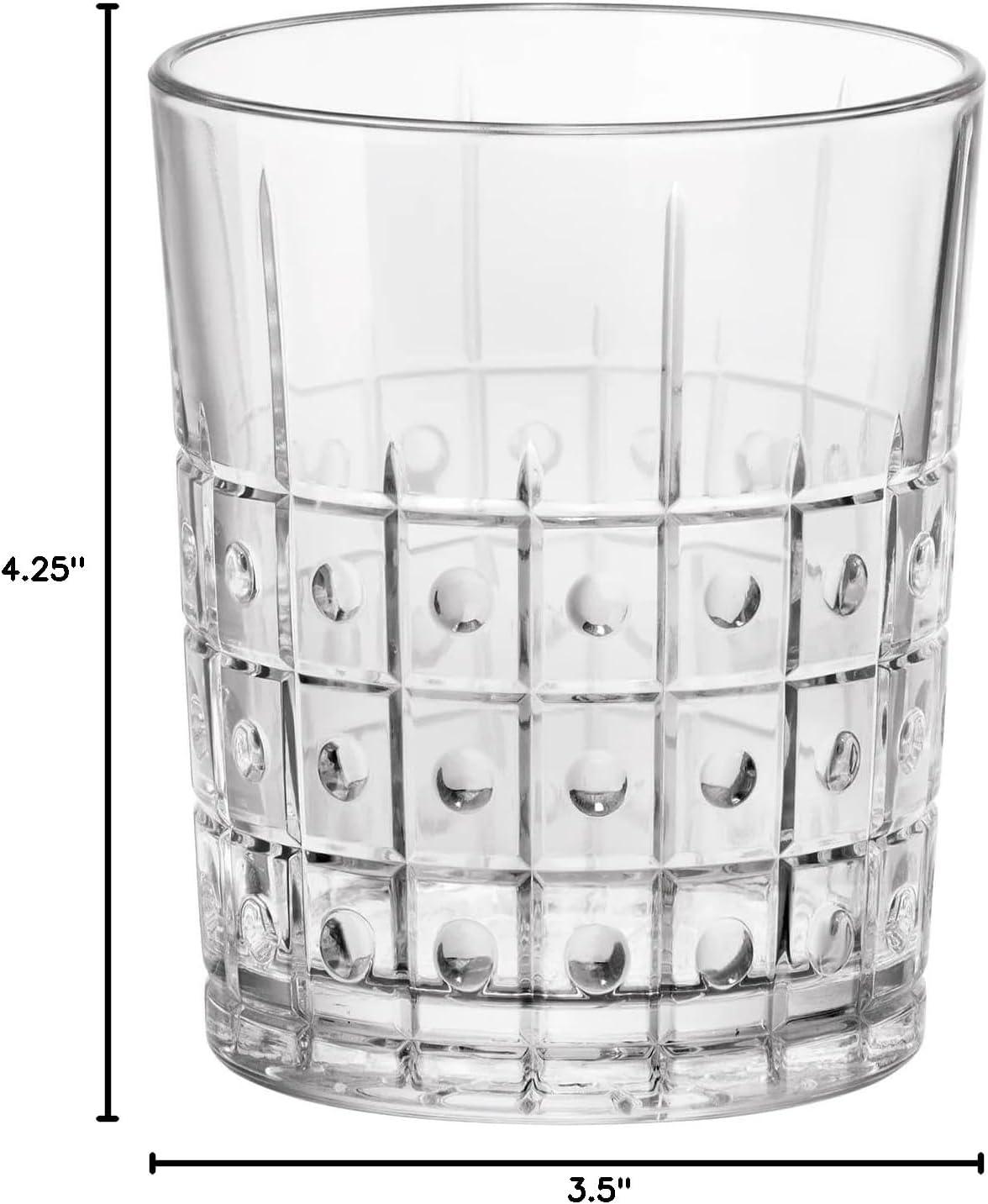 Este Clear Geometric Glass Whiskey Set, 13.25 Oz, Set of 4