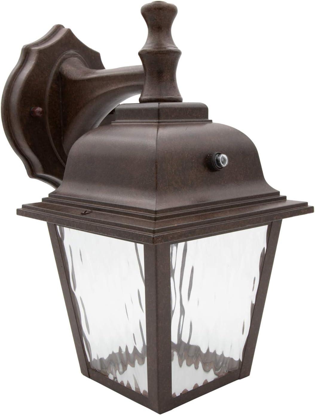 Aged Bronze Outdoor LED Lantern Sconce with Clear Glass