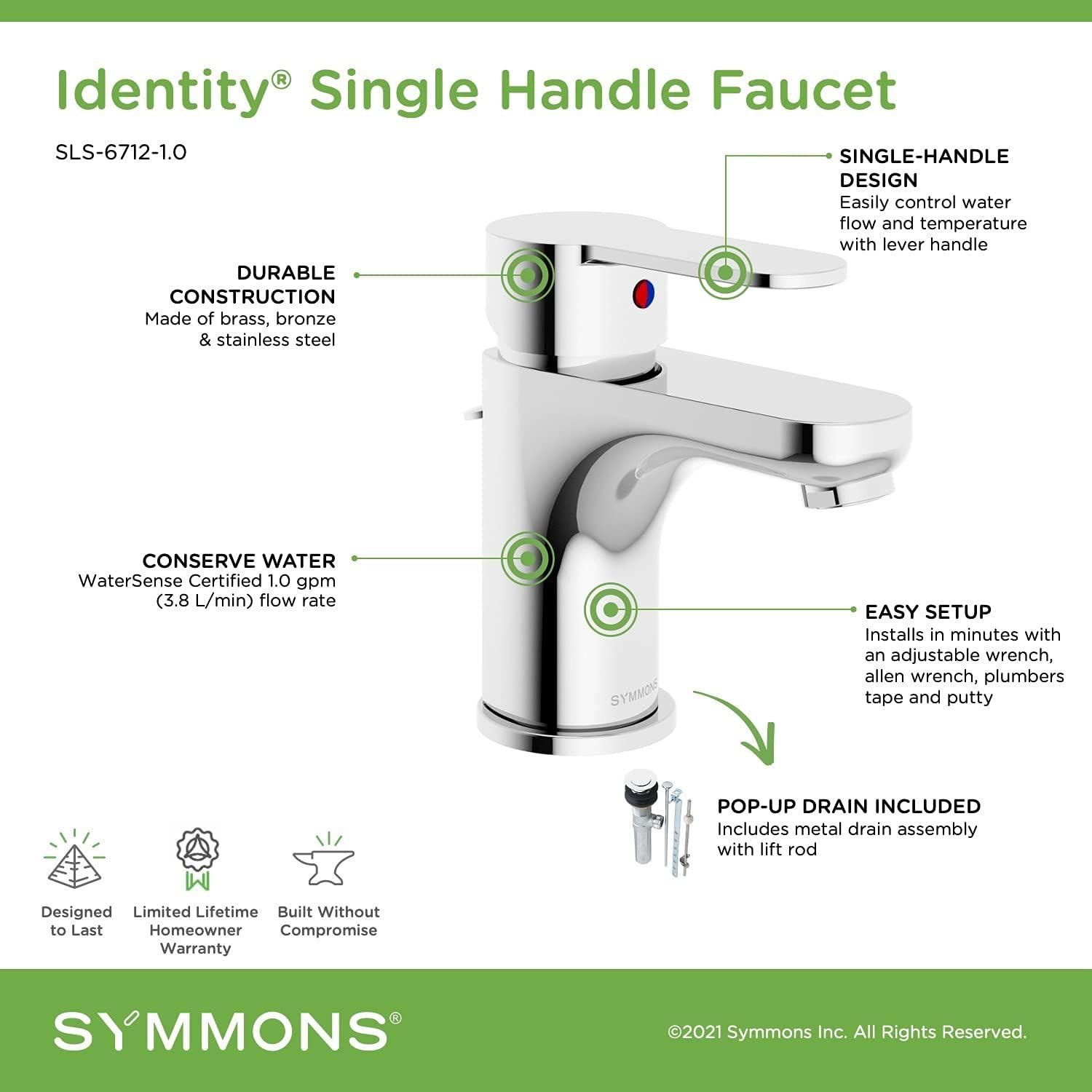 Identity Single-Hole Single-handle Bathroom Faucet with Drain Assembly