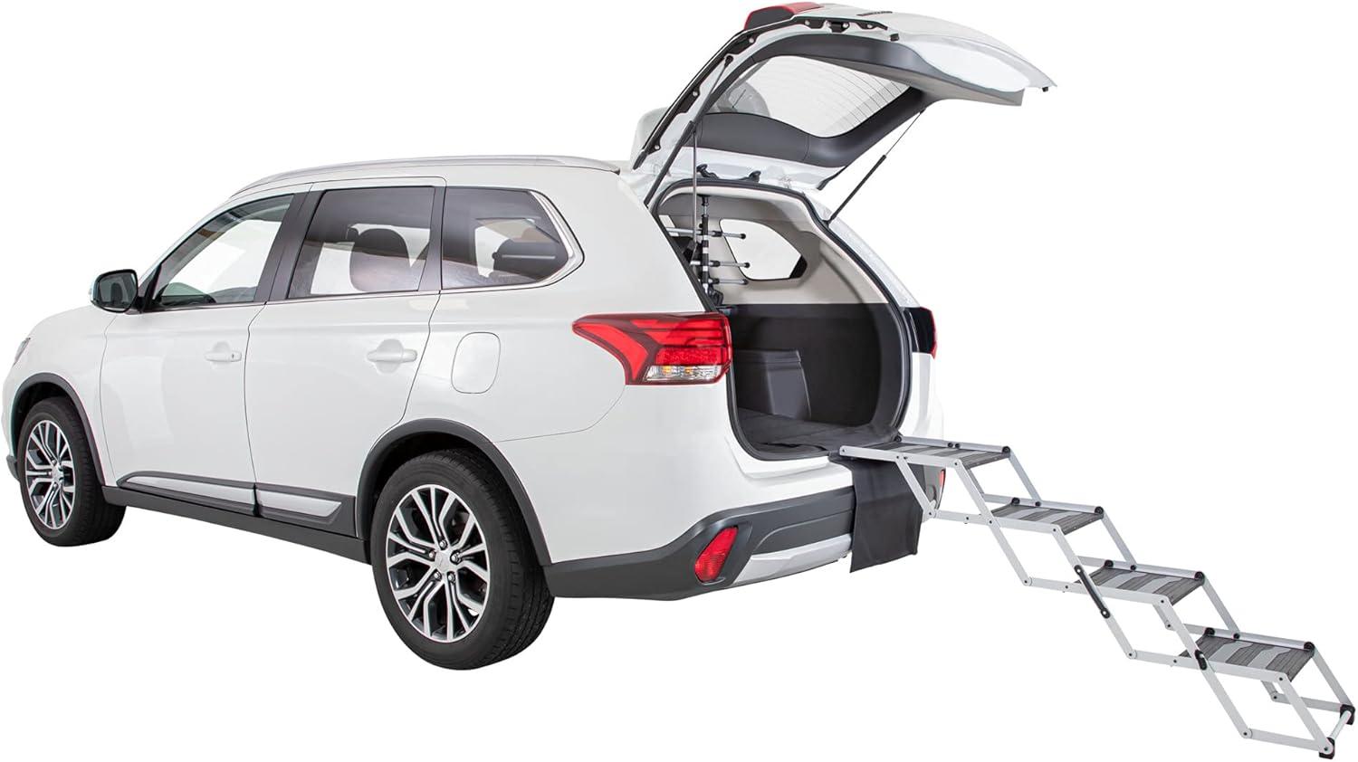 TRIXIE TRIXIE Heavy Duty Foldable 4 Step Pet Stairs, Lightweight Aluminum Portable Steps