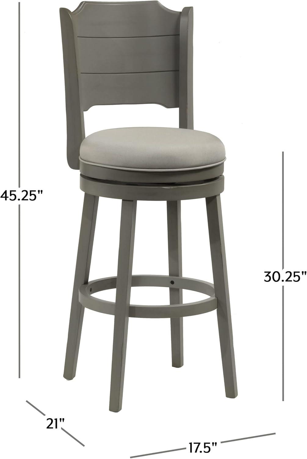30.25" Clarion Swivel Barstool Distressed Gray - Hillsdale Furniture