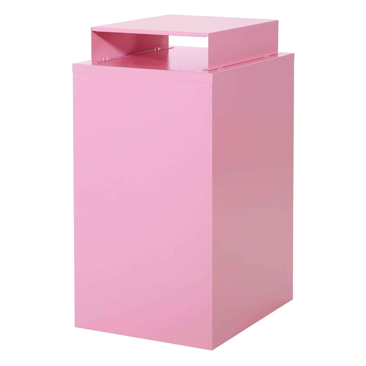 OSP Home Furnishings 3-Drawer Lockable Metal File Cabinet, Pink