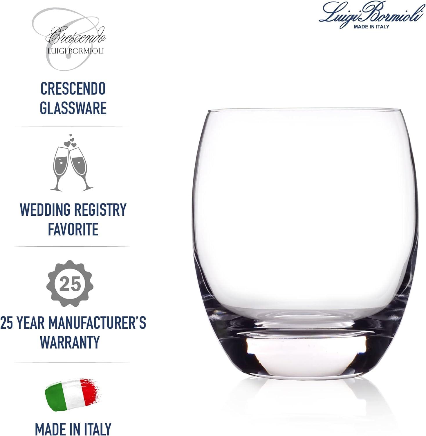 Luigi Bormioli Crescendo 15.5-Ounce Drinking Glasses, 4-Piece, 15.5 oz.