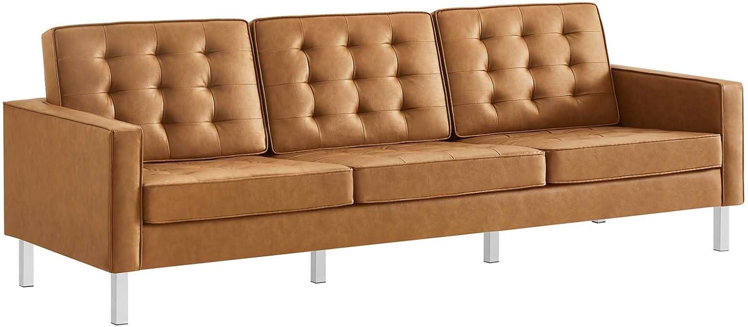 Loft Tufted Vegan Leather Sofa by Modway