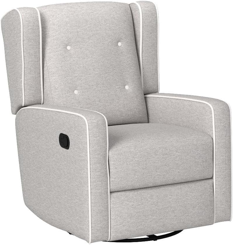 Bonzy Home Swivel Rocker Recliner Chair, Manual Reclining Chair, Single Seat Reclining Chair, Gray