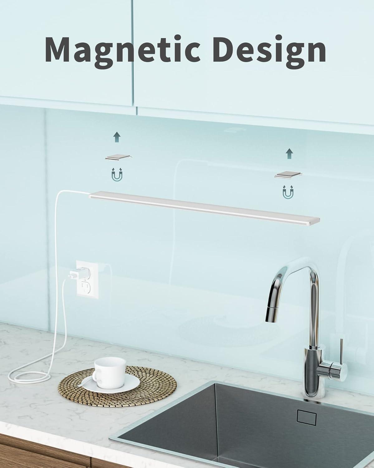 ASOKO Dimmable LED Cabinet Lighting with Touch Activated, LED Closet Light Bar for Kitchen, Shelf and Showcase Lighting, DC5V UL Listed Plug, USB Powered (Cold White 6000K, 12 INCH)