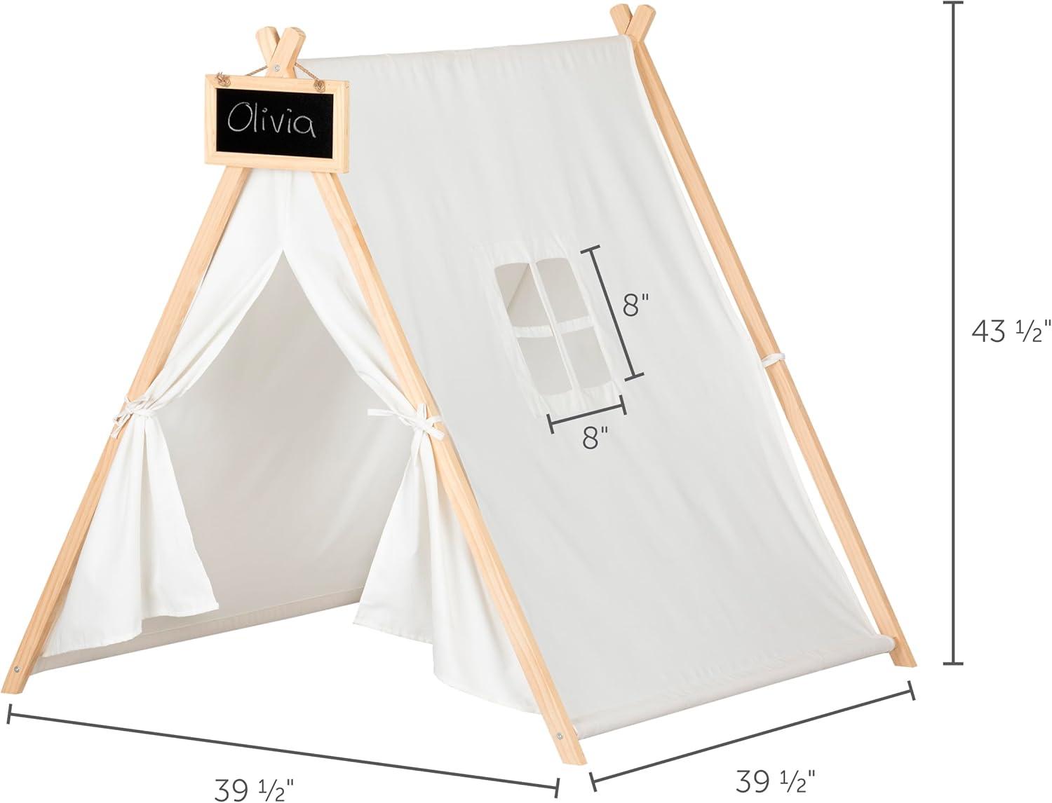 Sweedi Kids' Play Tent with Chalkboard in Organic Cotton and Pine