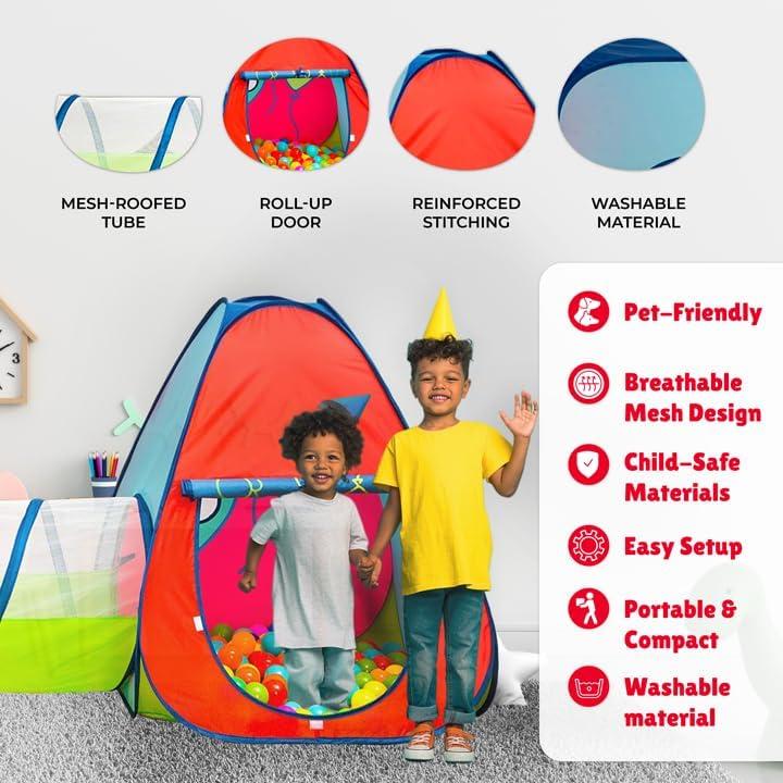 Title: Kiddey Tunnel and Ball Pit Play Tent Set: Spark Imagination with 3-Piece Pop-Up Adventure