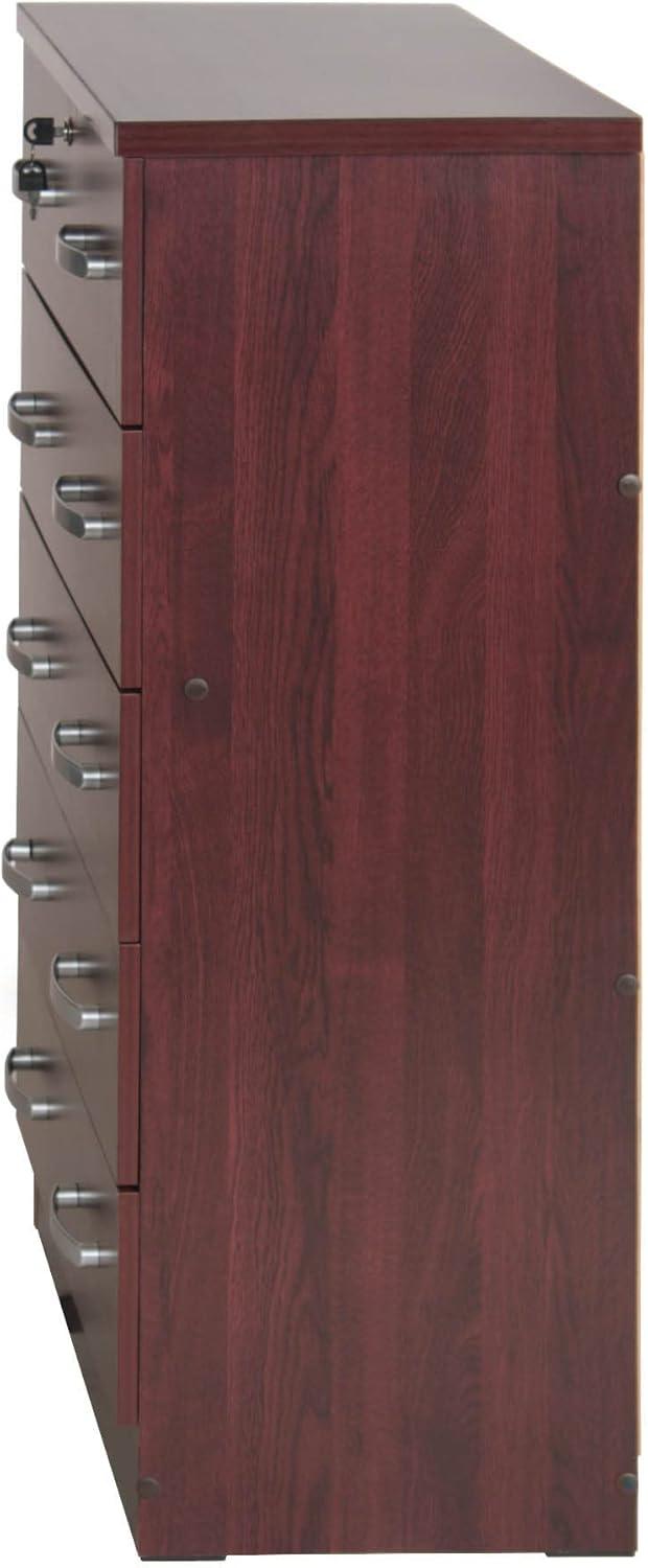 44 x 29 x 16 in. Cindy 5 Drawer Chest Wooden Dresser with Lock, Mahogany