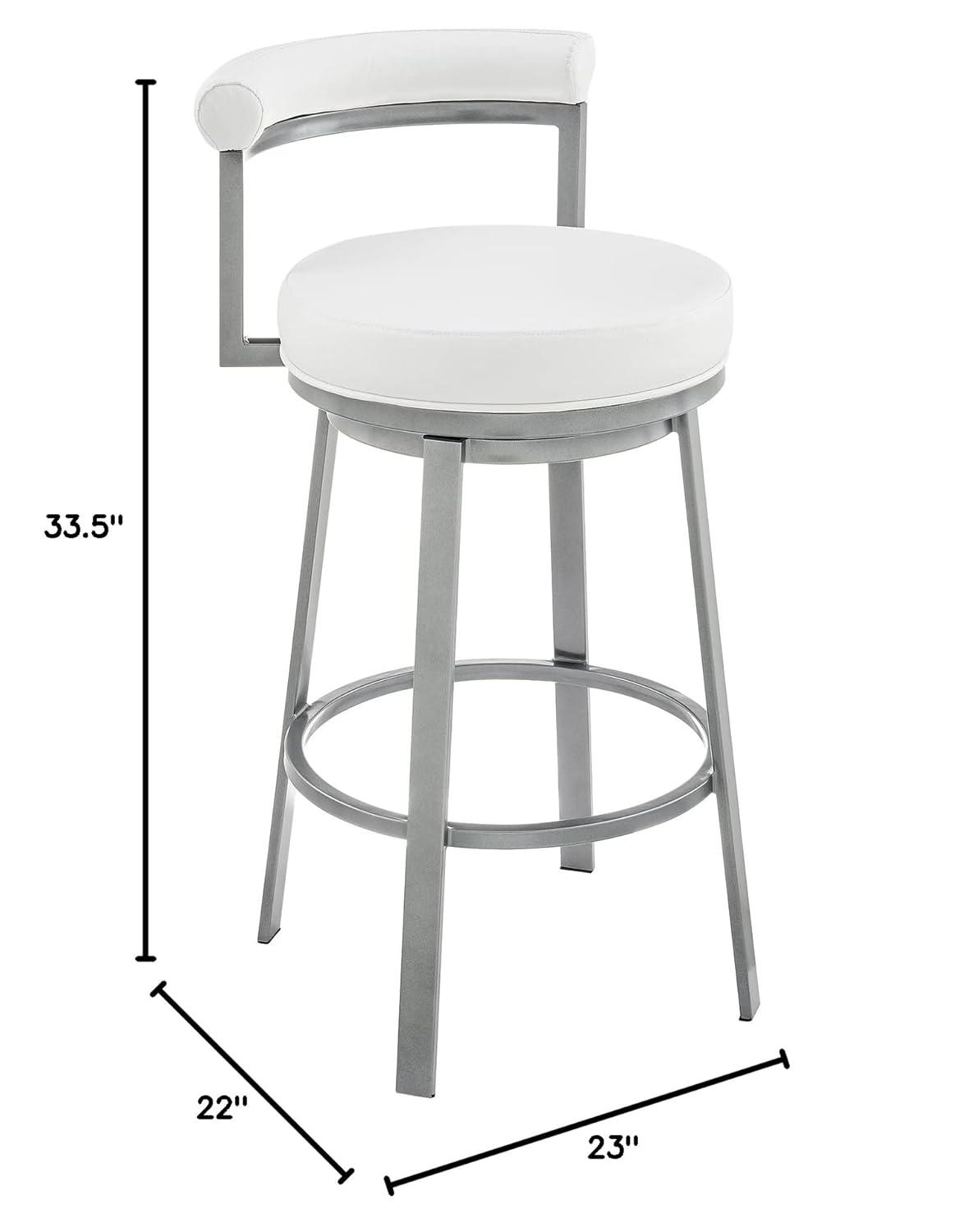 Armen Living Indoor Natya Swivel Counter or Bar Stool in Mocha Finish with Brown Faux Leather