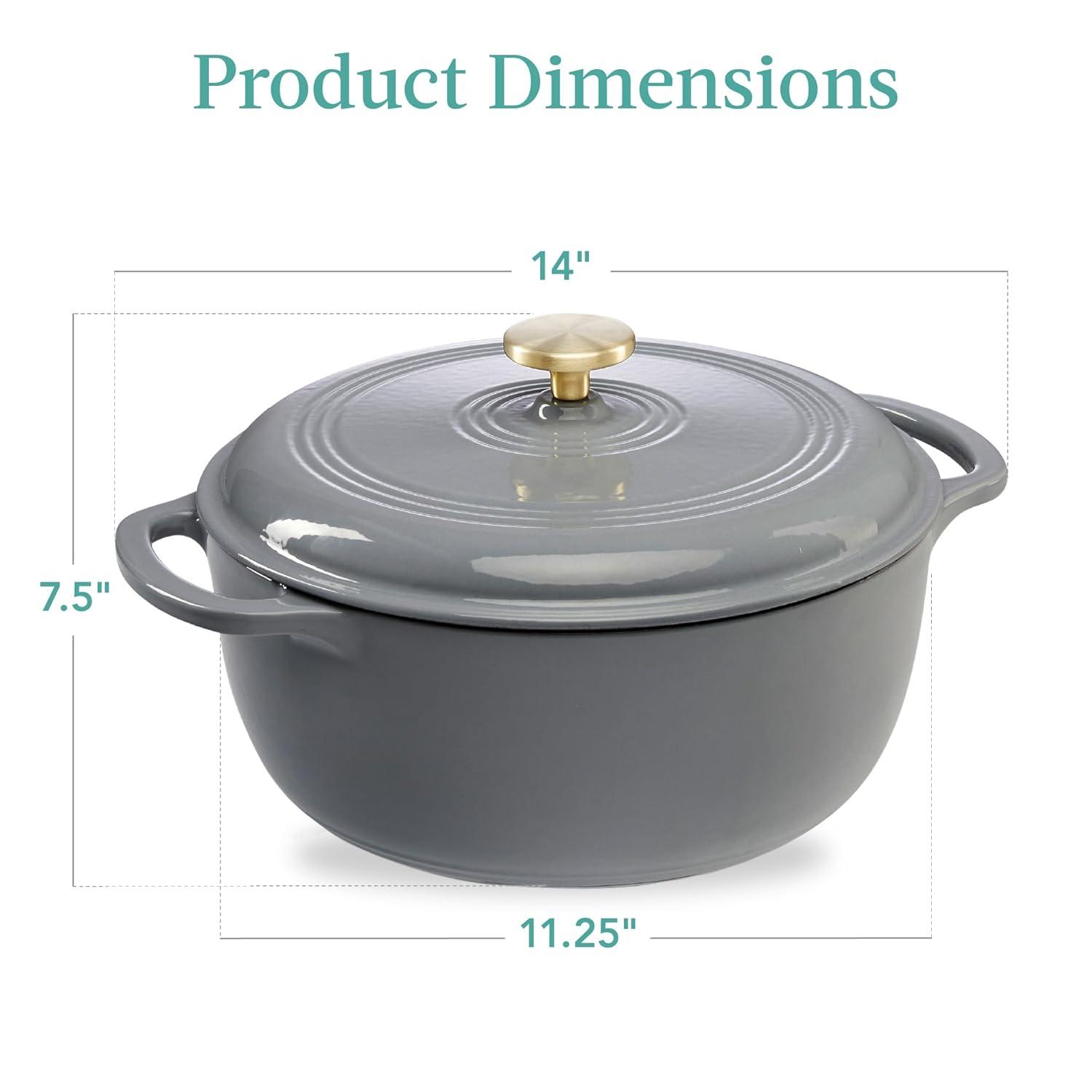 Best Choice Products Enamel Cast-Iron Dutch Oven, Heavy-Duty Cookware w/ Dual Handles, Lid
